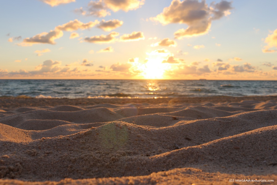 A sunrise on Miami beach