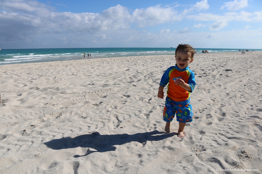 Happy boy on Miami beach
