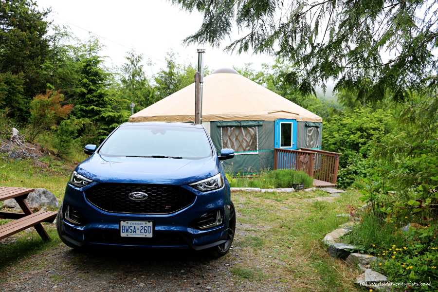 Driving a ford edge on a trip to Port Renfrew