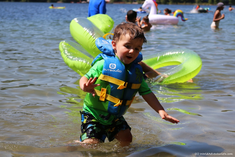 Fun in the water at white pine beach