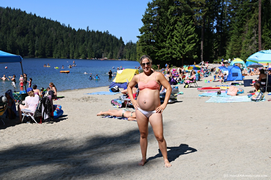 Pregnant lady at white pine beach