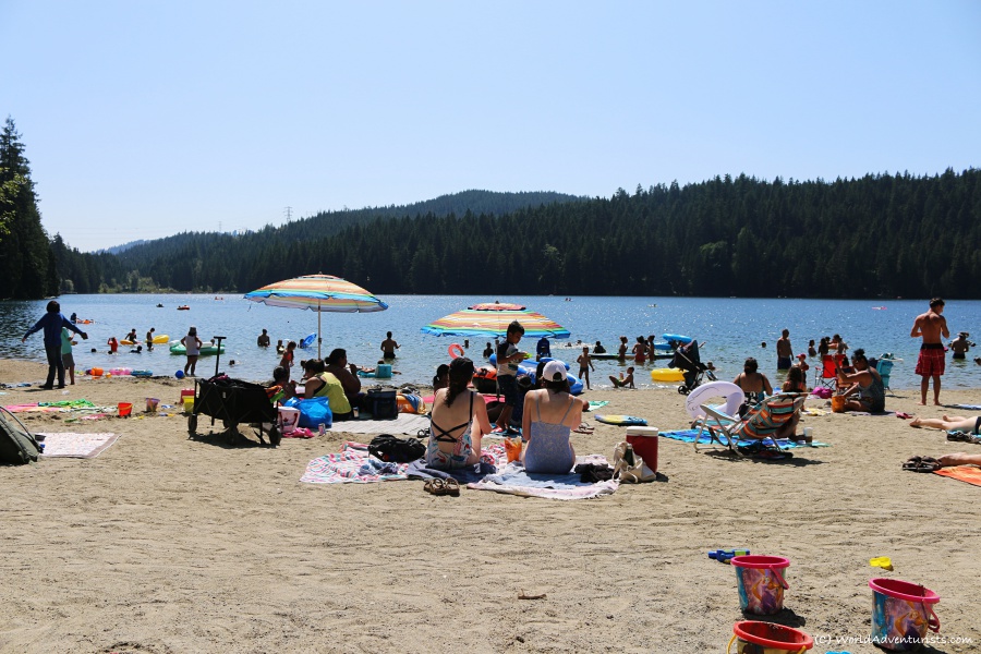 People relaxing on White Pine beach