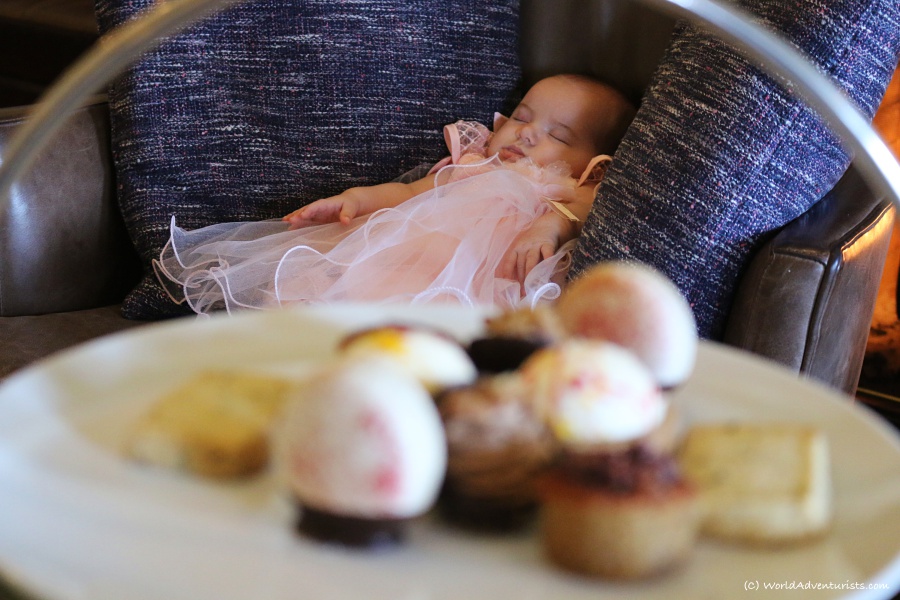 Baby girl at High tea in Victoria, BC
