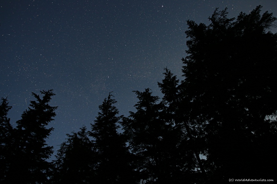 The night sky camping at Birkenhead Lake in Pemberton, BC