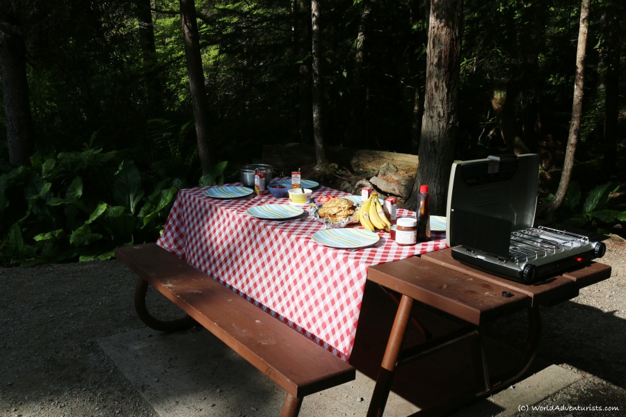 Ready for a camping meal at Birkenhead Lake in Pemberton, BC