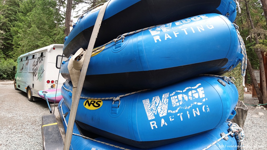 Rafts loaded and ready to go