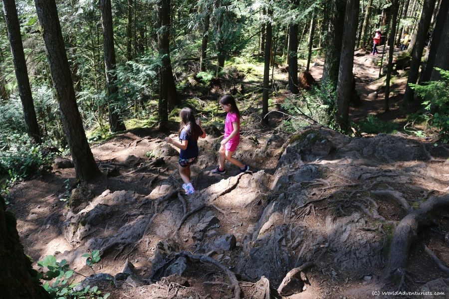 Kids hiking trail to Jug Island In Belcarra Regional Park