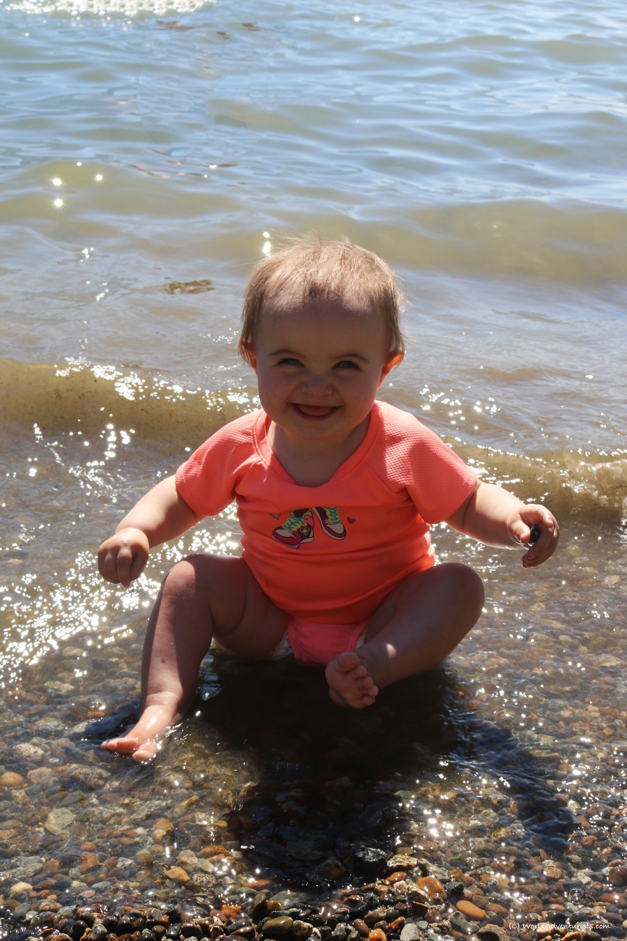 Cute baby at alouette lake at Golden Ears Provincial Park